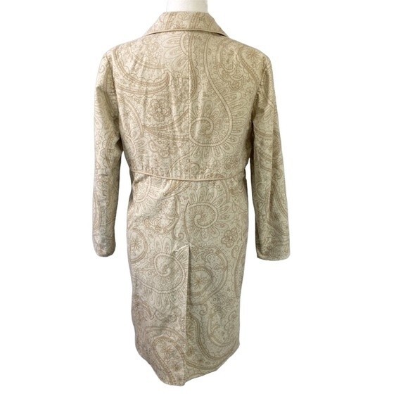 Vintage Maternity Paisley Floral Corduroy Button Front Long Blazer Jacket Lined - Picture 2 of 16